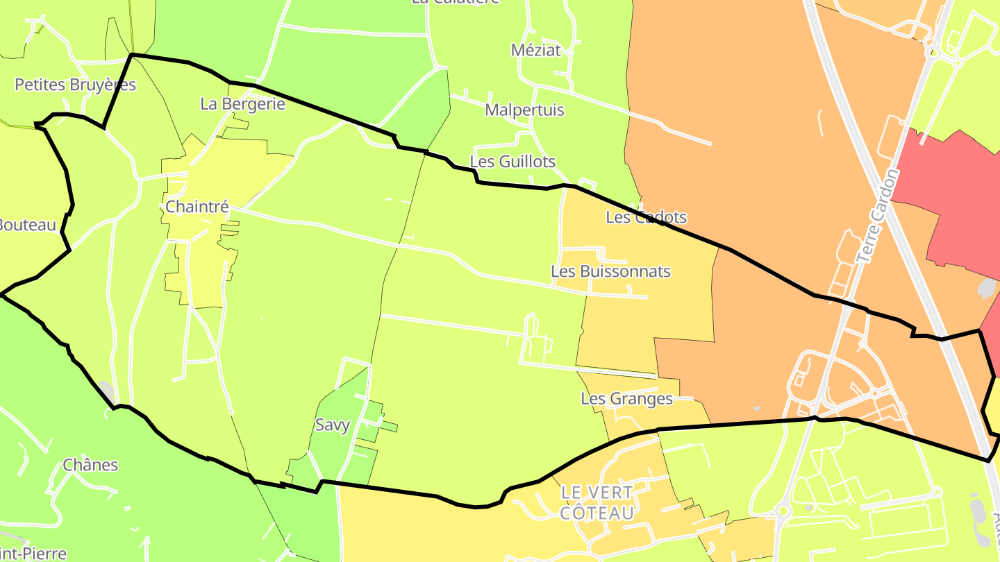 Carte des prix de l'immobilier Chaintré