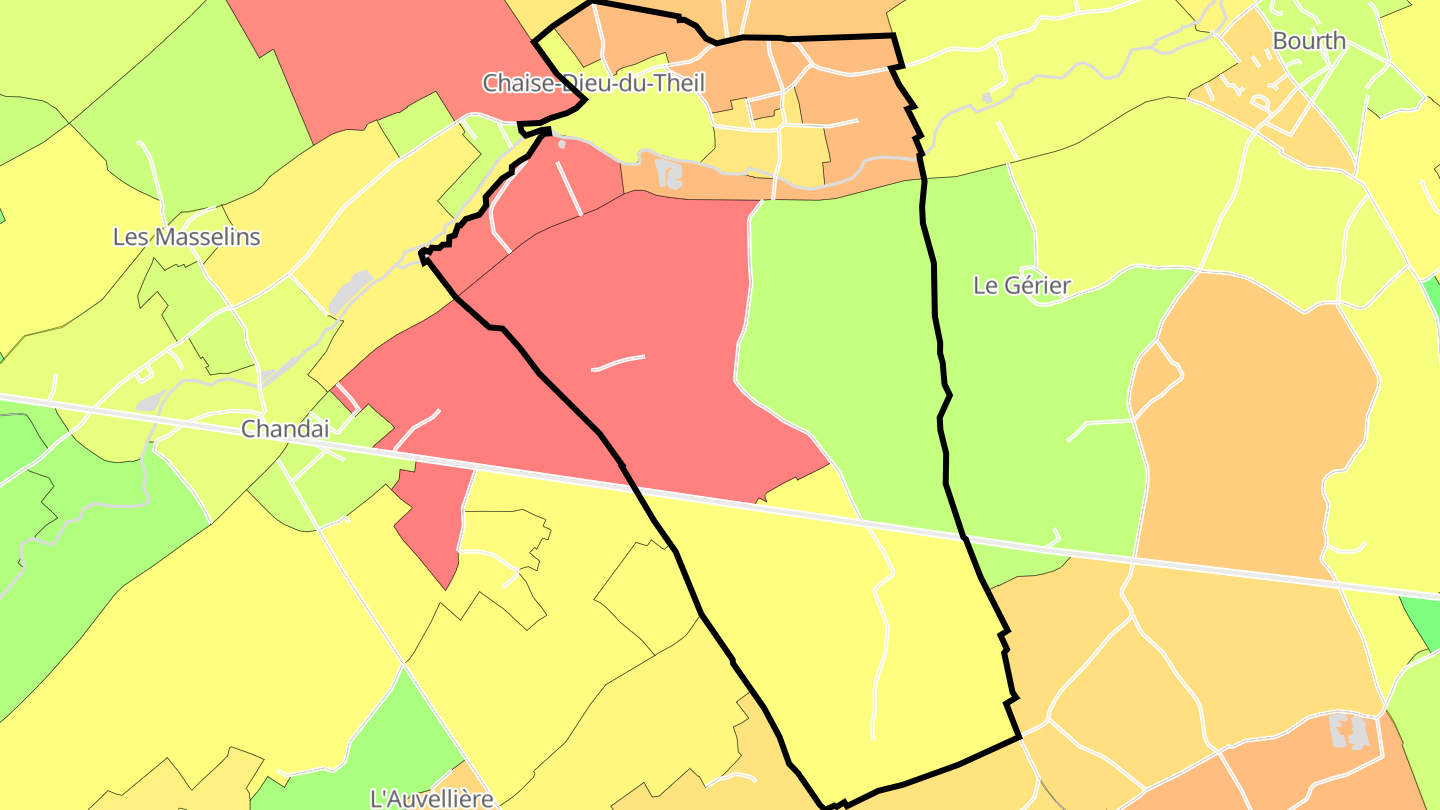 Carte des prix de l'immobilier Chaise-Dieu-du-Theil