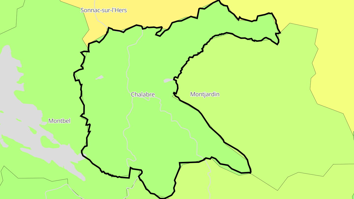 Carte des prix de l'immobilier Chalabre