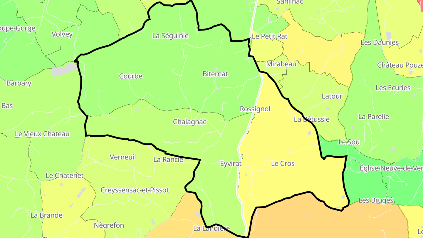 Carte des prix de l'immobilier Chalagnac