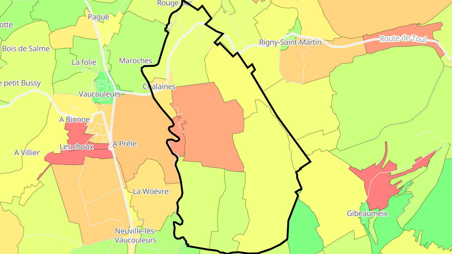 Carte des prix de l'immobilier Chalaines
