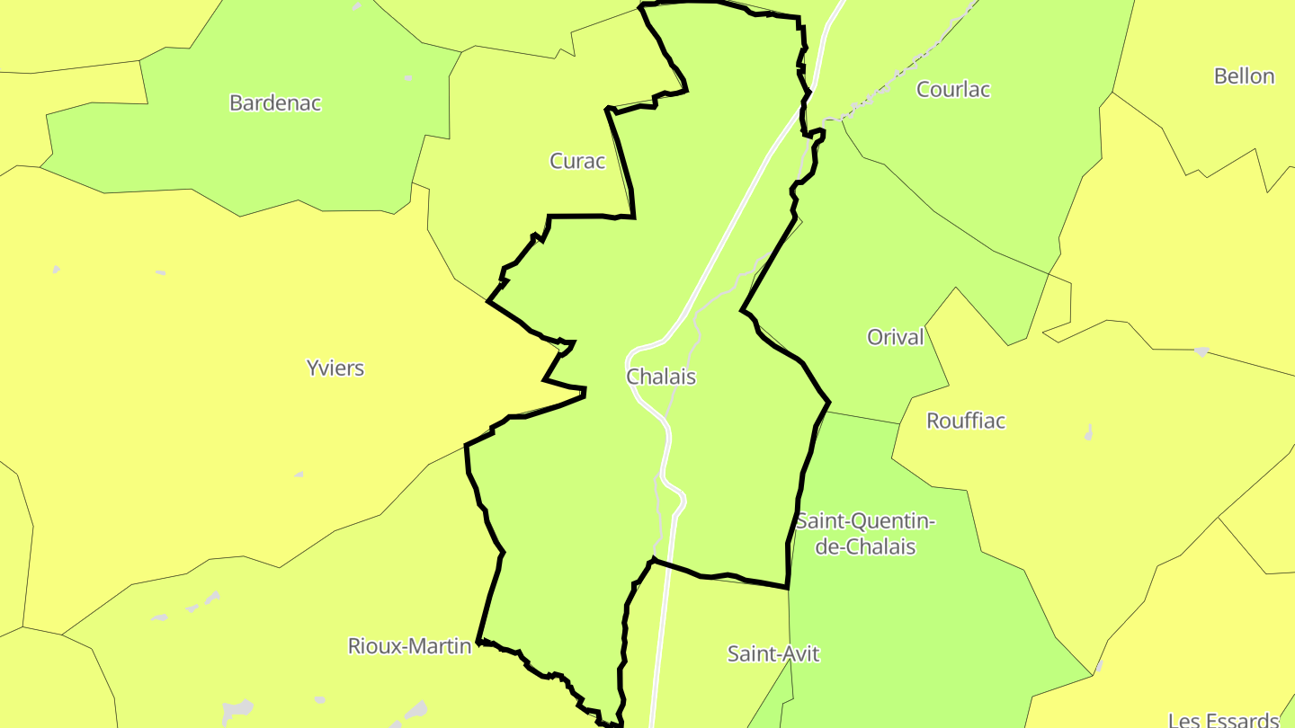 Carte des prix de l'immobilier Chalais