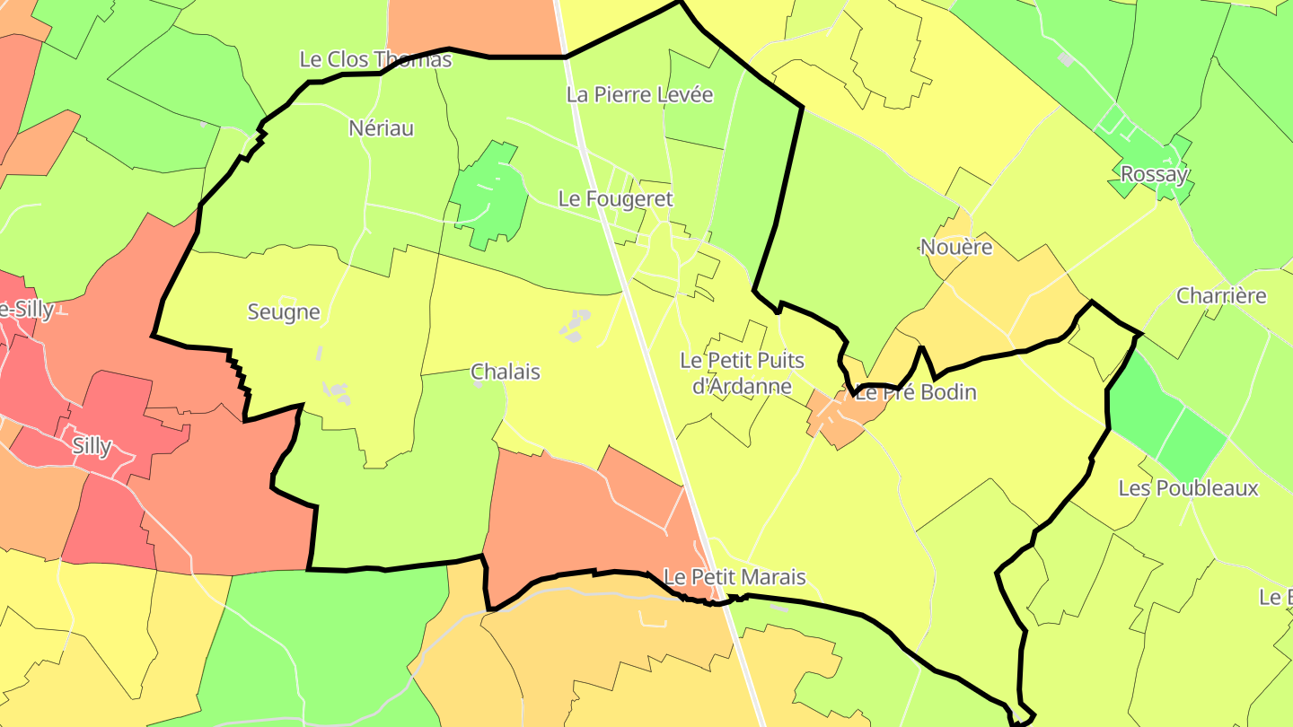 Carte des prix de l'immobilier Chalais