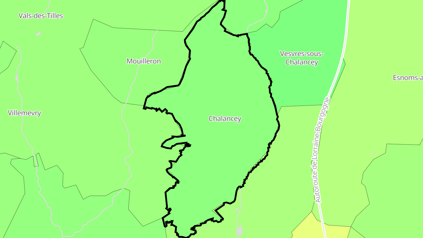 Carte des prix de l'immobilier Chalancey