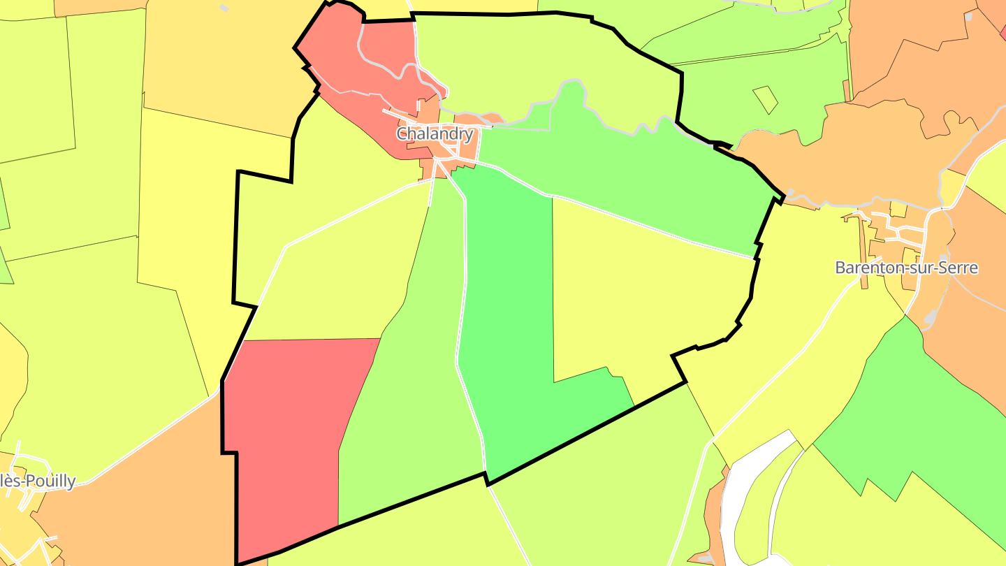 Carte des prix de l'immobilier Chalandry