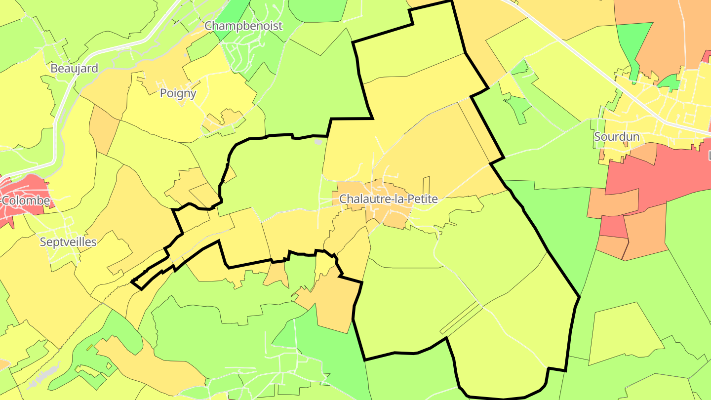 Carte des prix de l'immobilier Chalautre-la-Petite