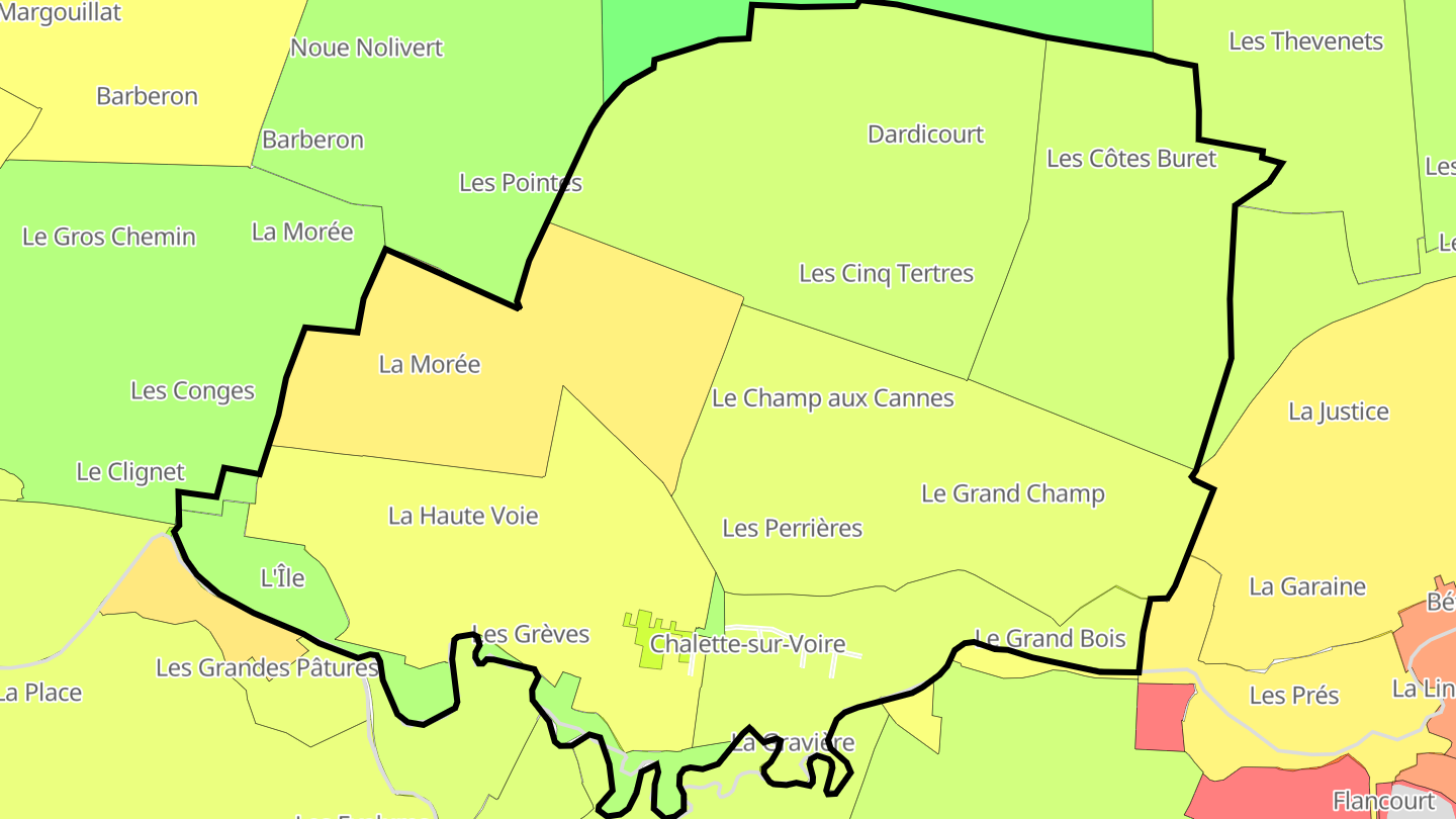 Carte des prix de l'immobilier Chalette-sur-Voire
