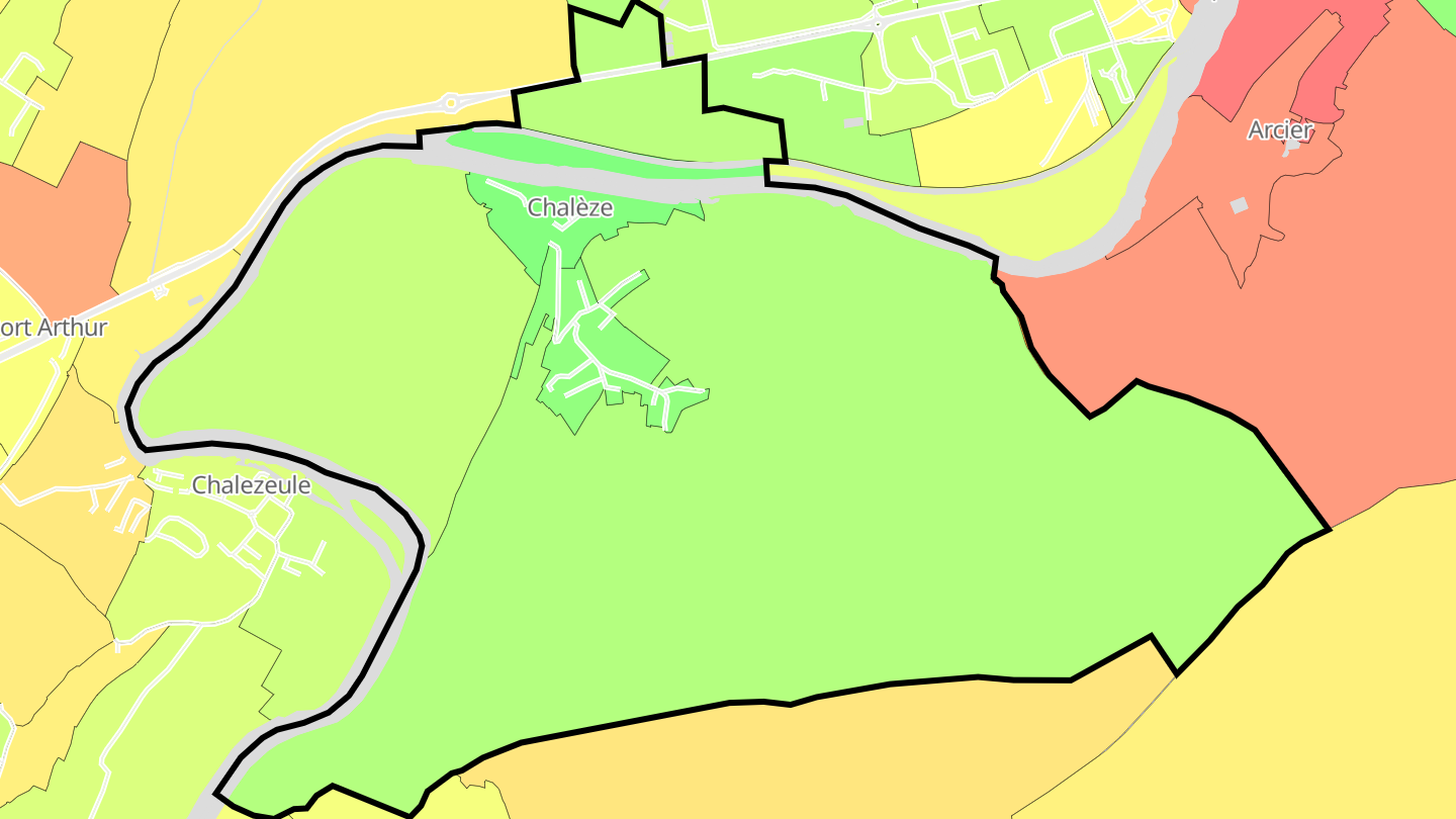 Carte des prix de l'immobilier Chalèze