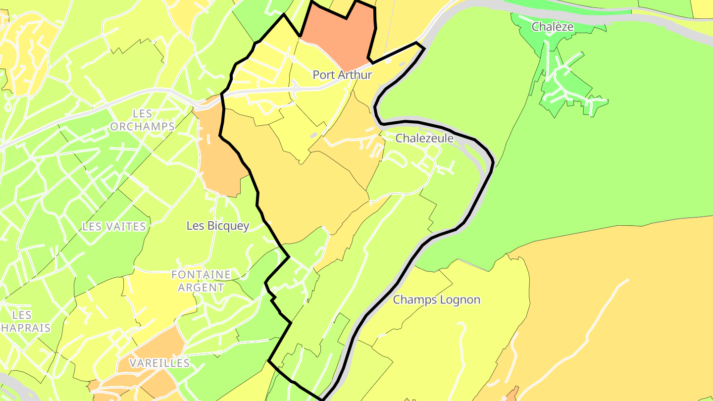 Carte des prix de l'immobilier Chalezeule