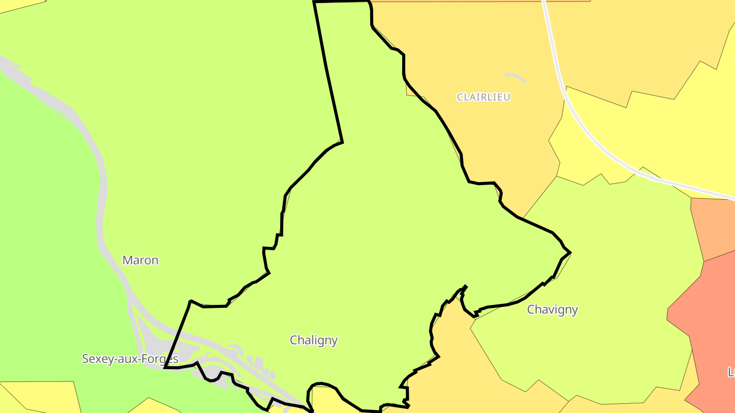Carte des prix de l'immobilier Chaligny