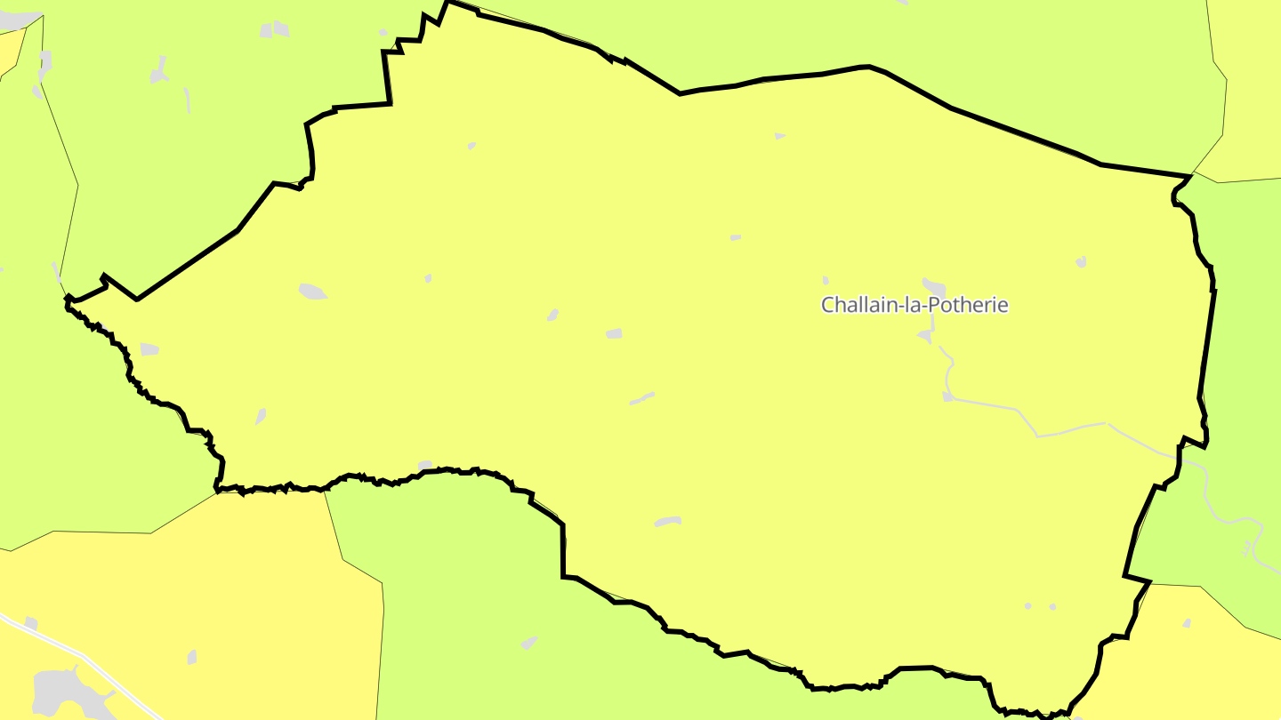 Carte des prix de l'immobilier Challain-la-Potherie