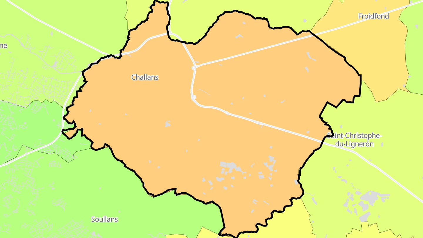 Carte des prix de l'immobilier Challans