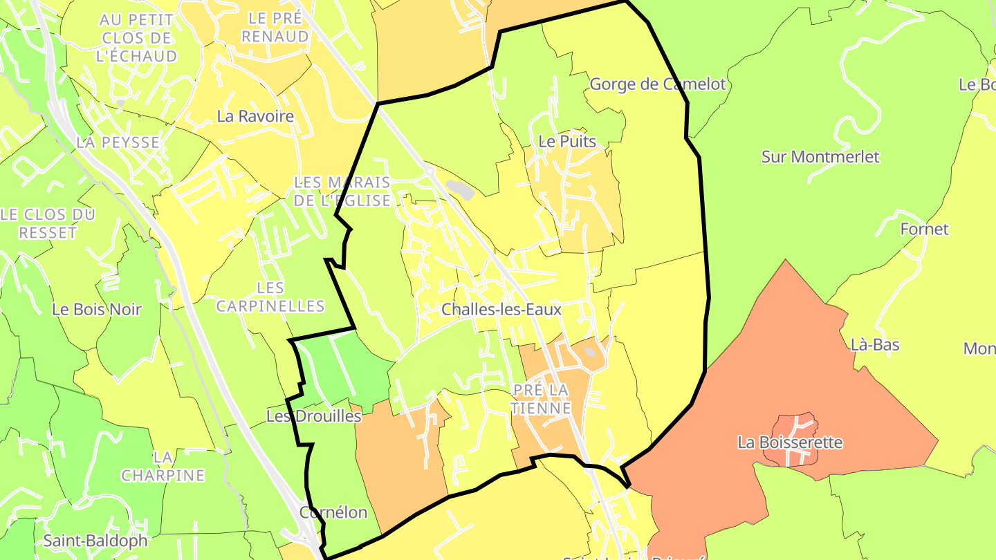 Carte des prix de l'immobilier Challes-les-Eaux