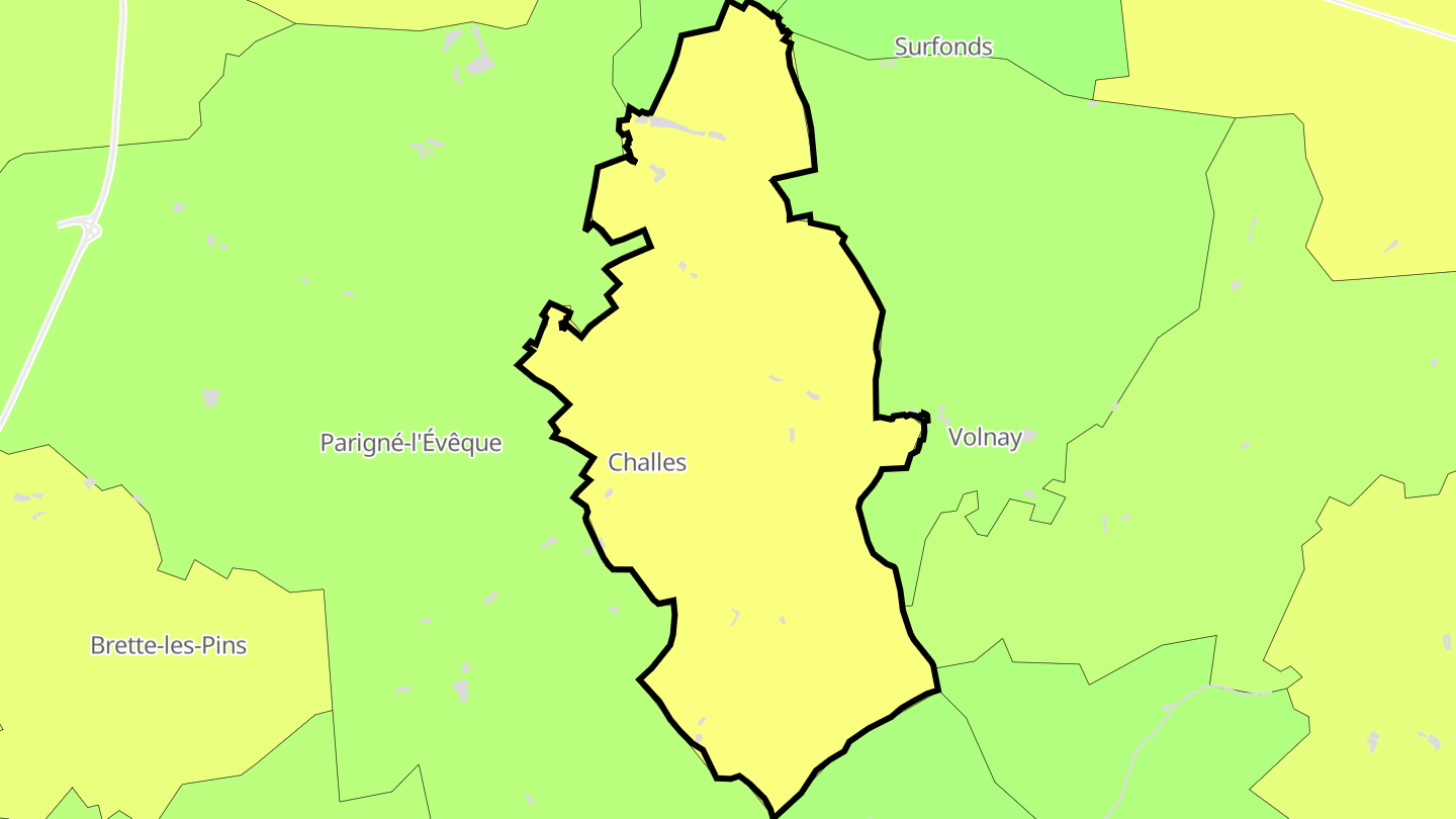 Carte des prix de l'immobilier Challes
