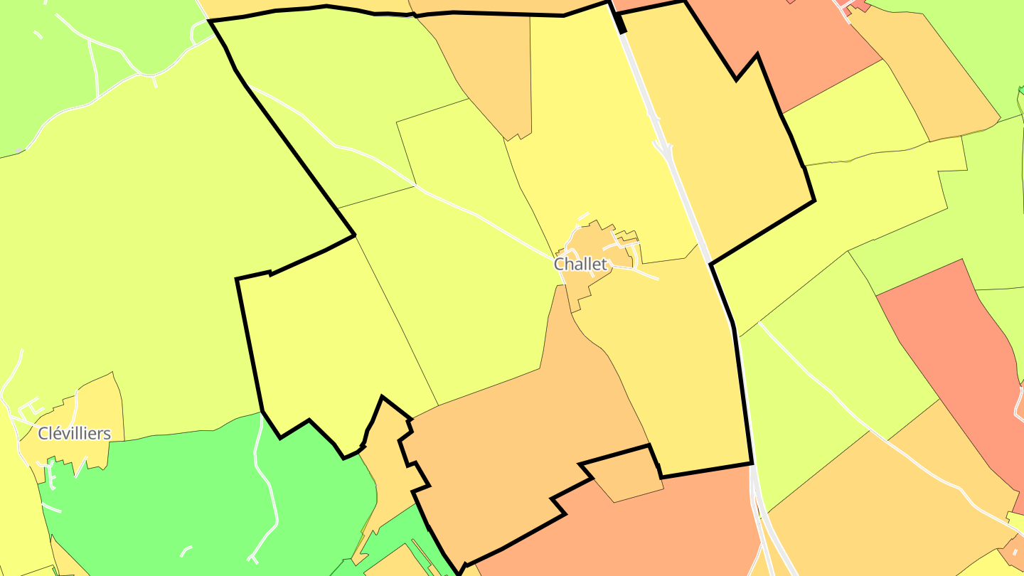 Carte des prix de l'immobilier Challet