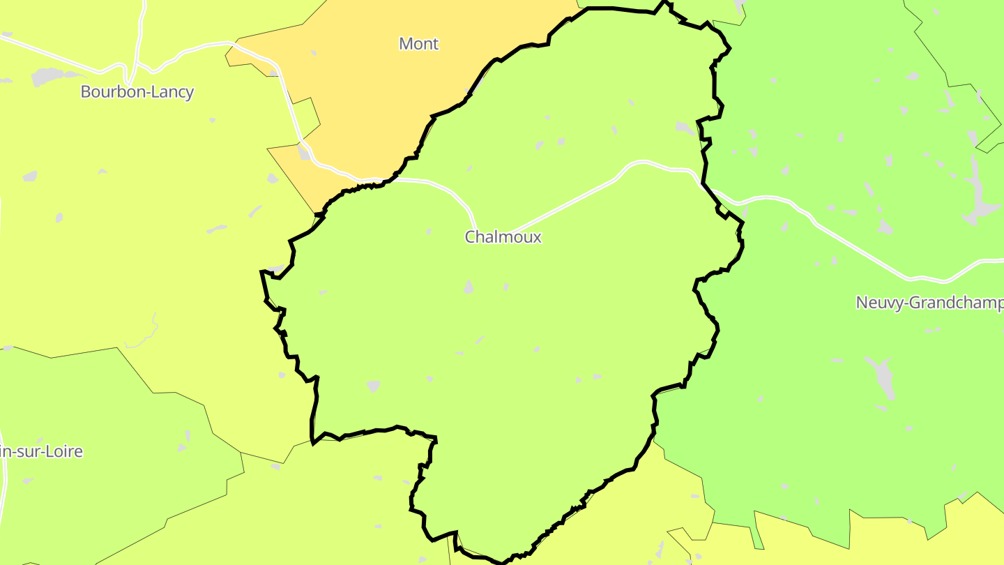Carte des prix de l'immobilier Chalmoux