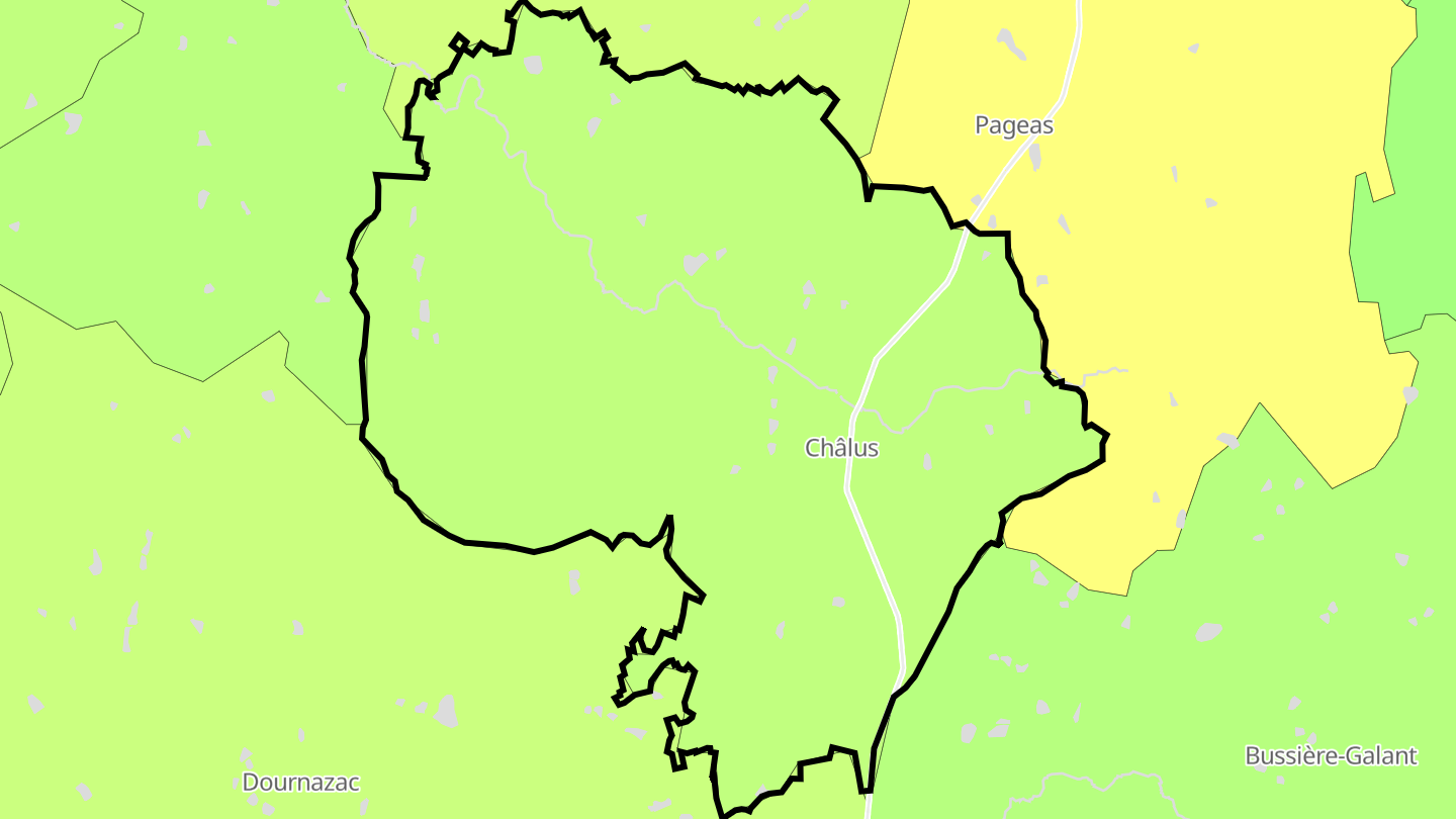 Carte des prix de l'immobilier Châlus