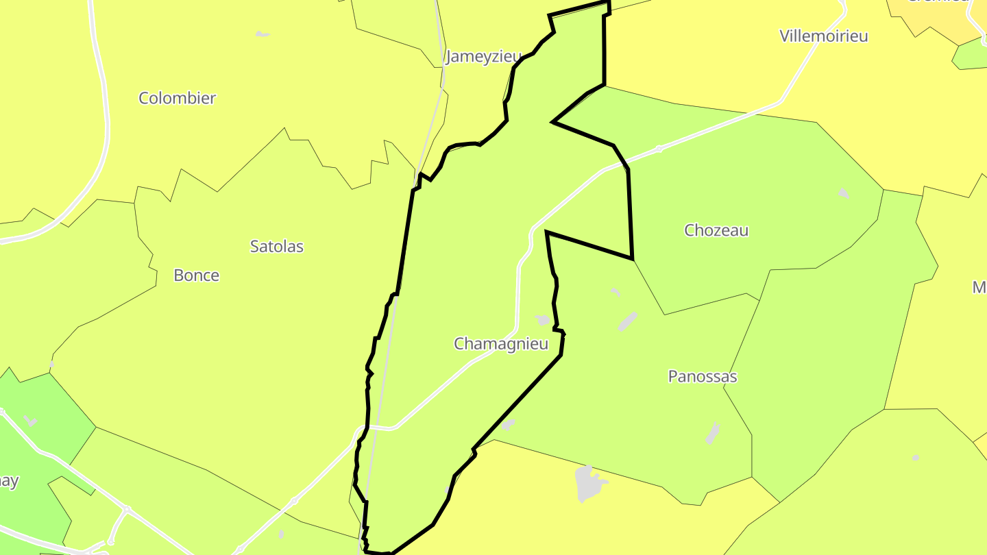 Carte des prix de l'immobilier Chamagnieu