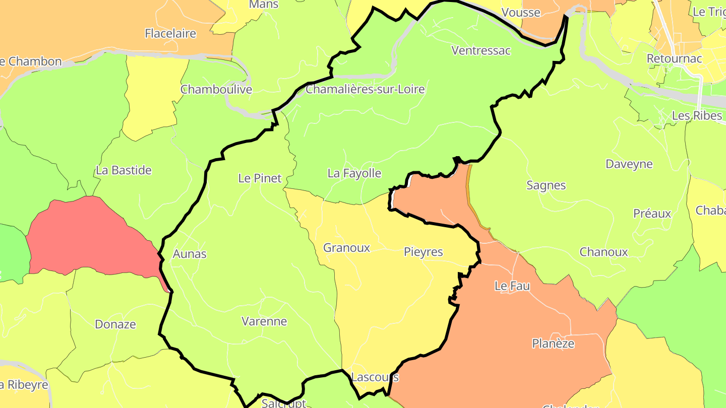 Carte des prix de l'immobilier Chamalières-sur-Loire