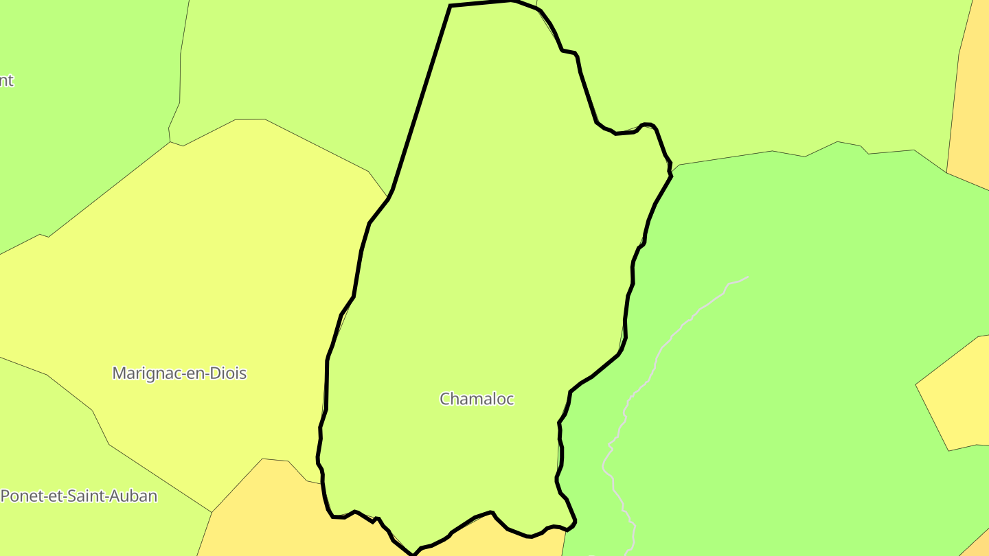 Carte des prix de l'immobilier Chamaloc