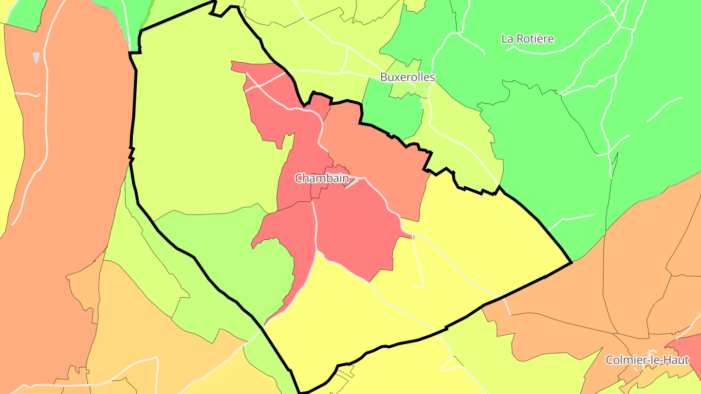 Carte des prix de l'immobilier Chambain