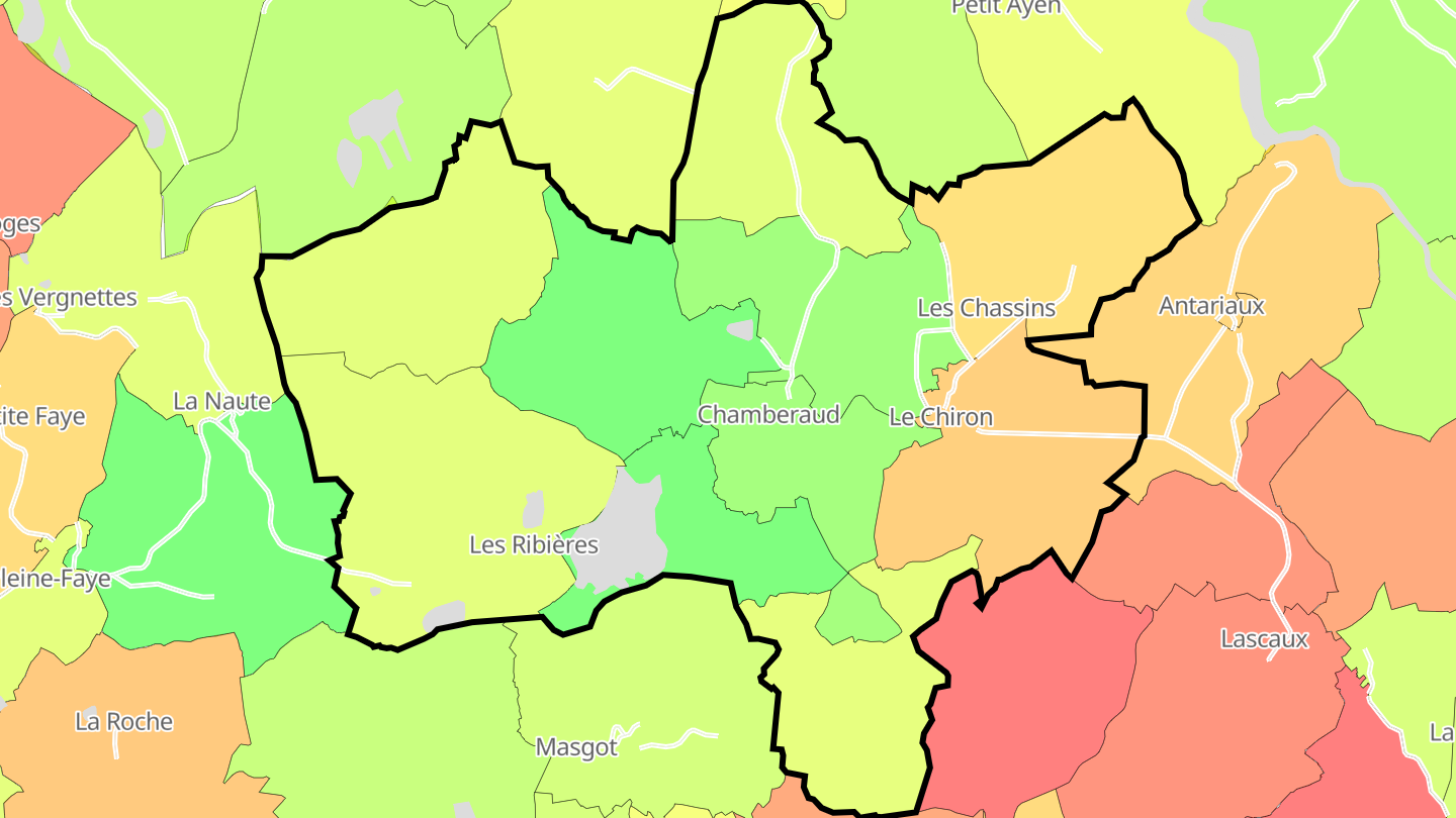 Carte des prix de l'immobilier Chamberaud