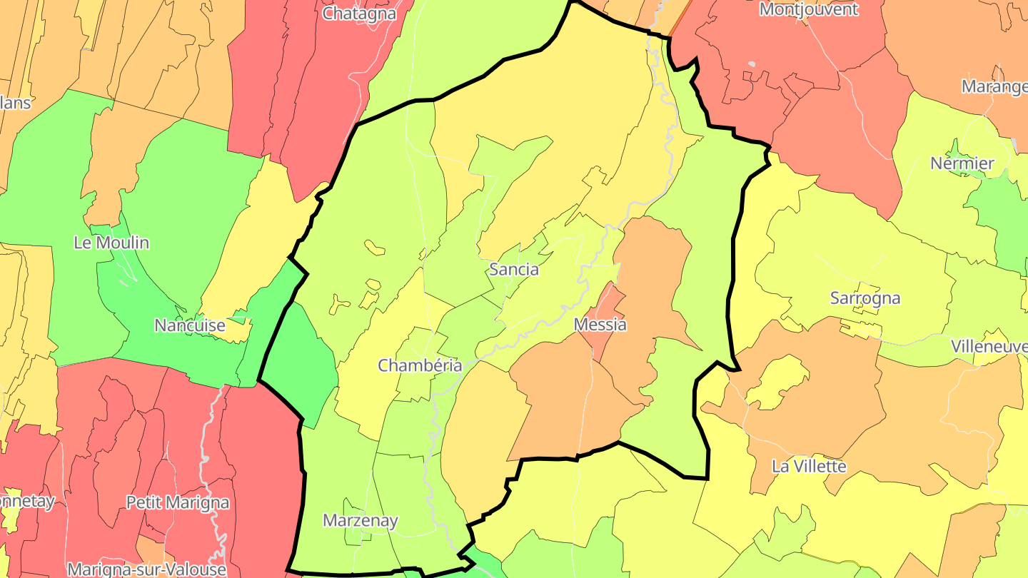 Carte des prix de l'immobilier Chambéria