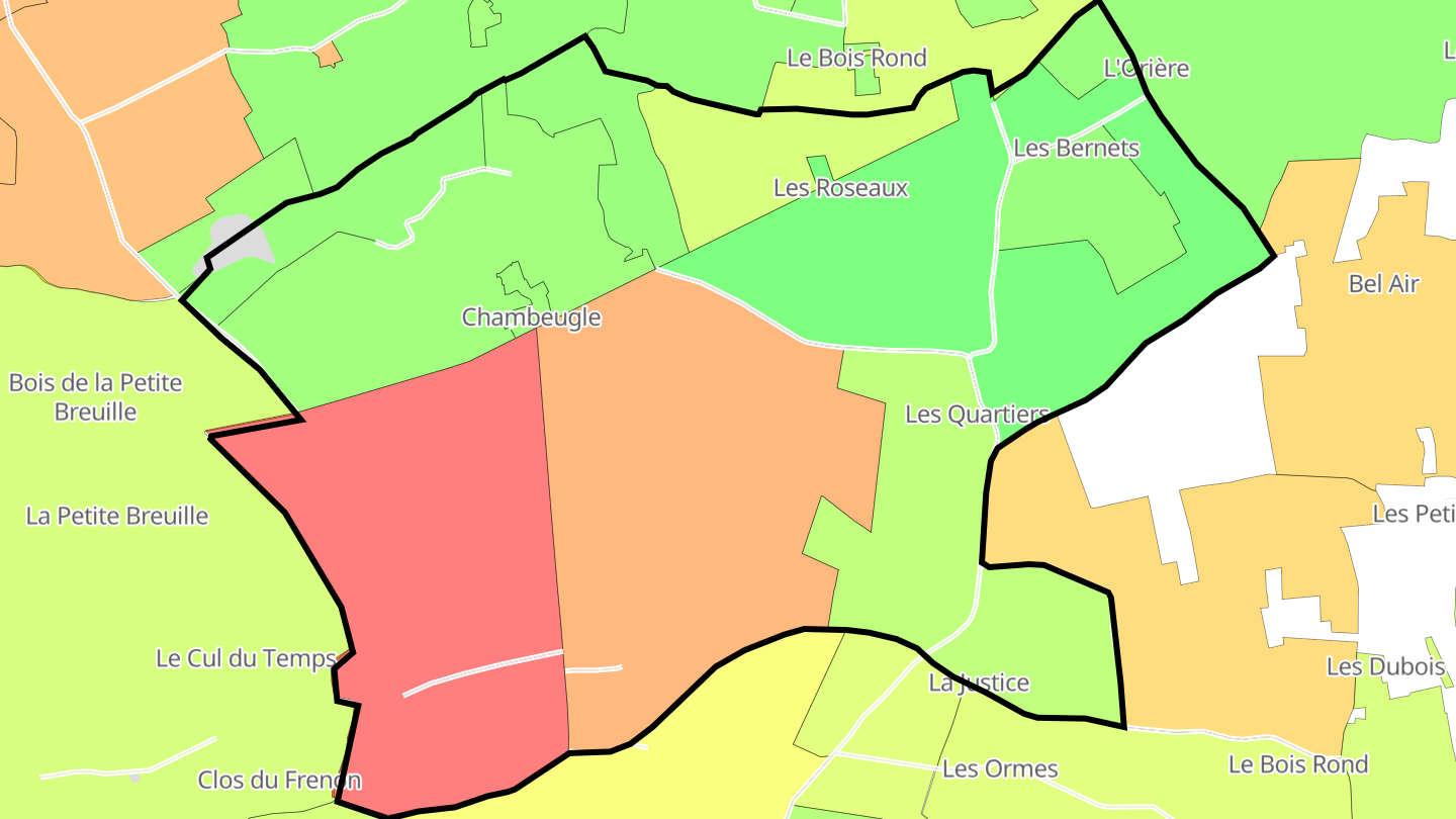 Carte des prix de l'immobilier Chambeugle