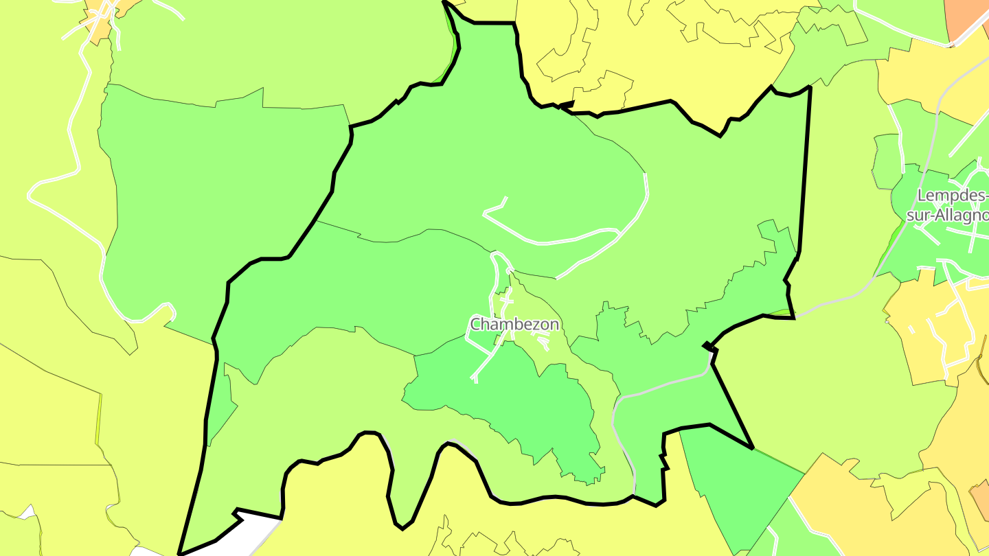 Carte des prix de l'immobilier Chambezon