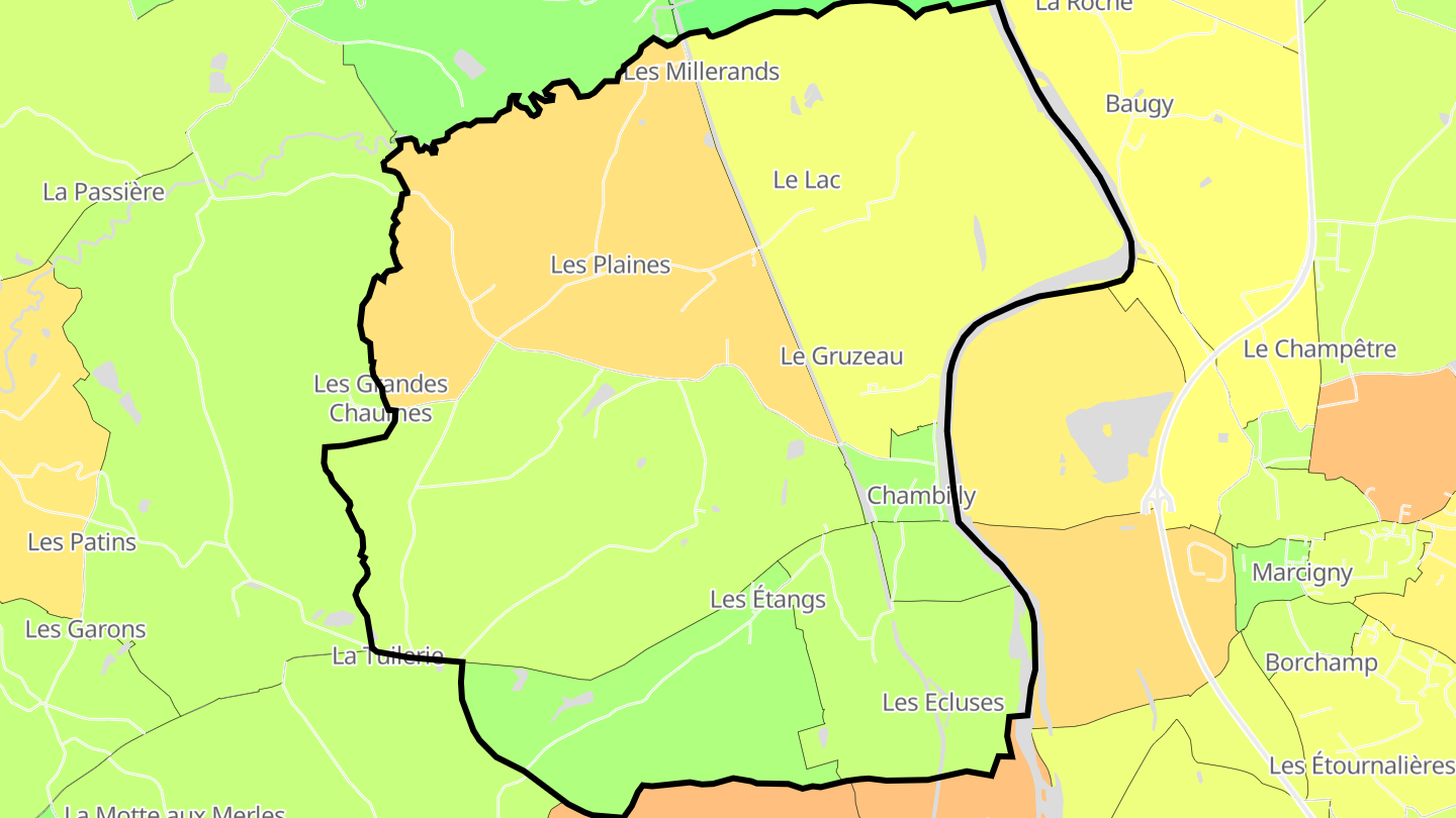 Carte des prix de l'immobilier Chambilly