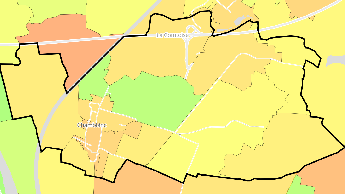 Carte des prix de l'immobilier Chamblanc