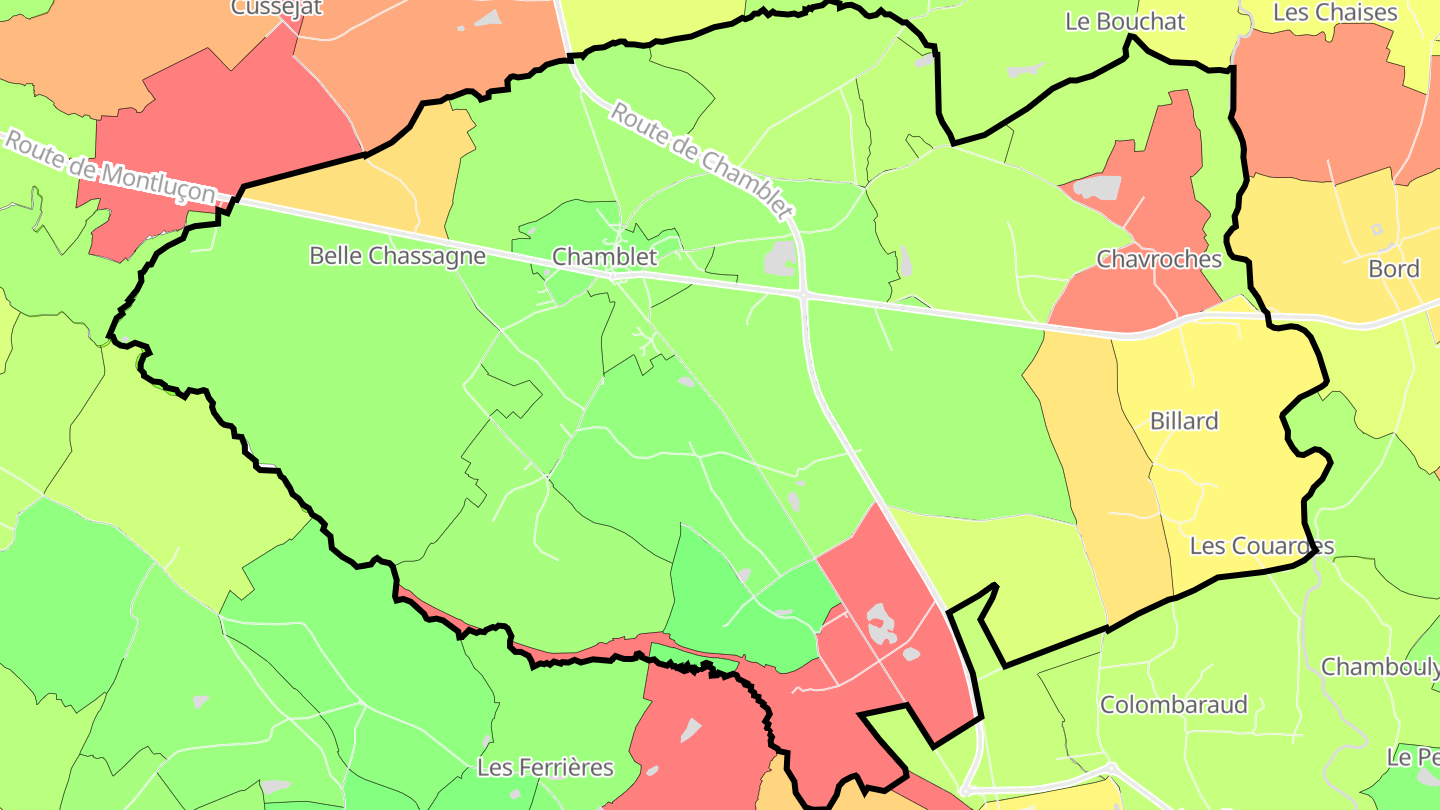 Carte des prix de l'immobilier Chamblet