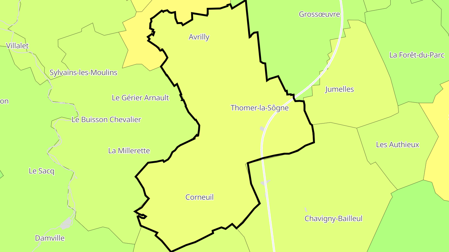 Carte des prix de l'immobilier Chambois