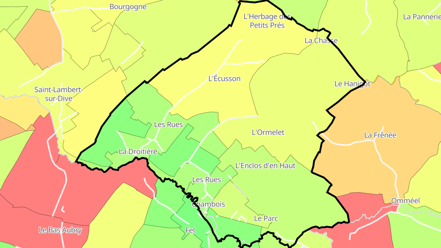 Carte des prix de l'immobilier Chambois
