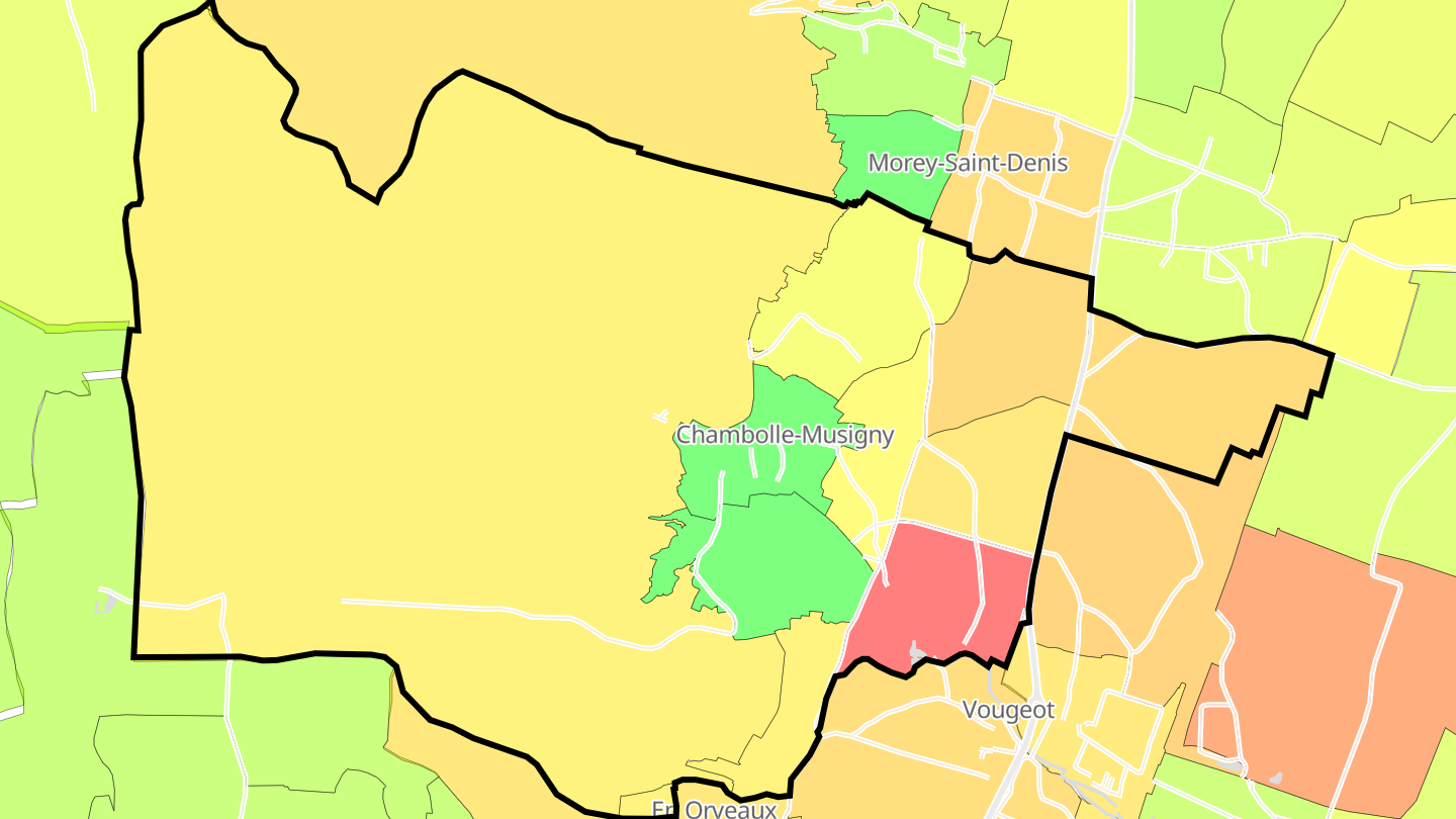 Carte des prix de l'immobilier Chambolle-Musigny