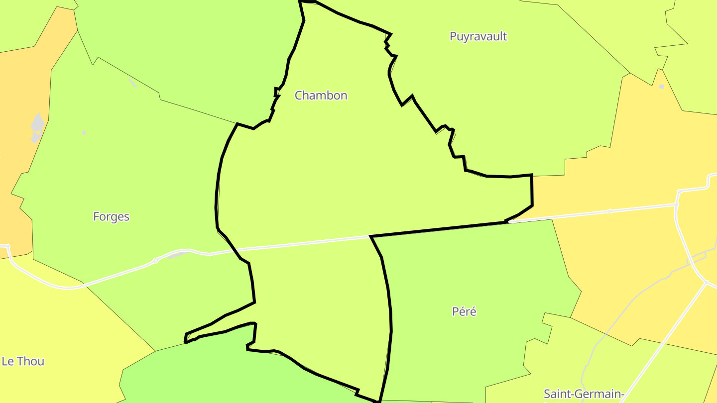 Carte des prix de l'immobilier Chambon