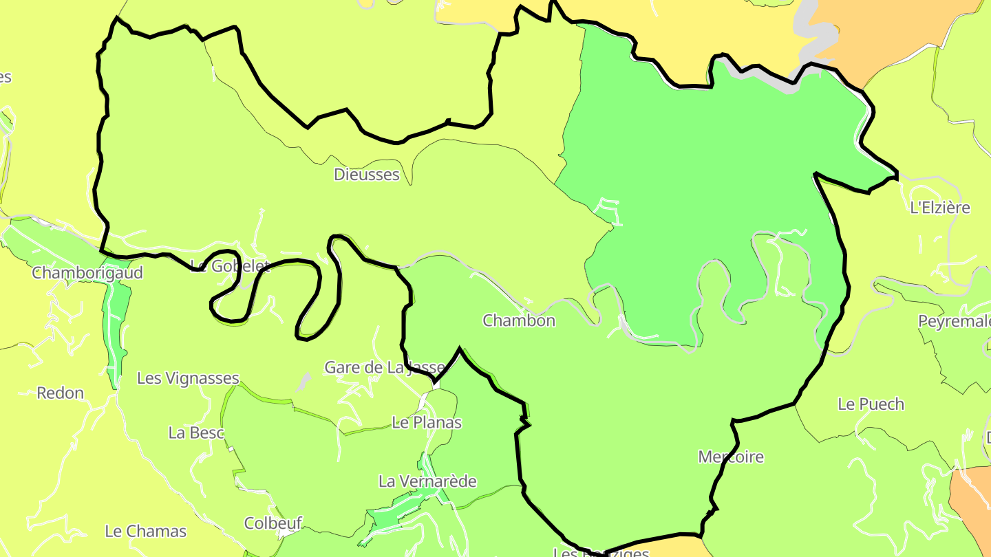 Carte des prix de l'immobilier Chambon