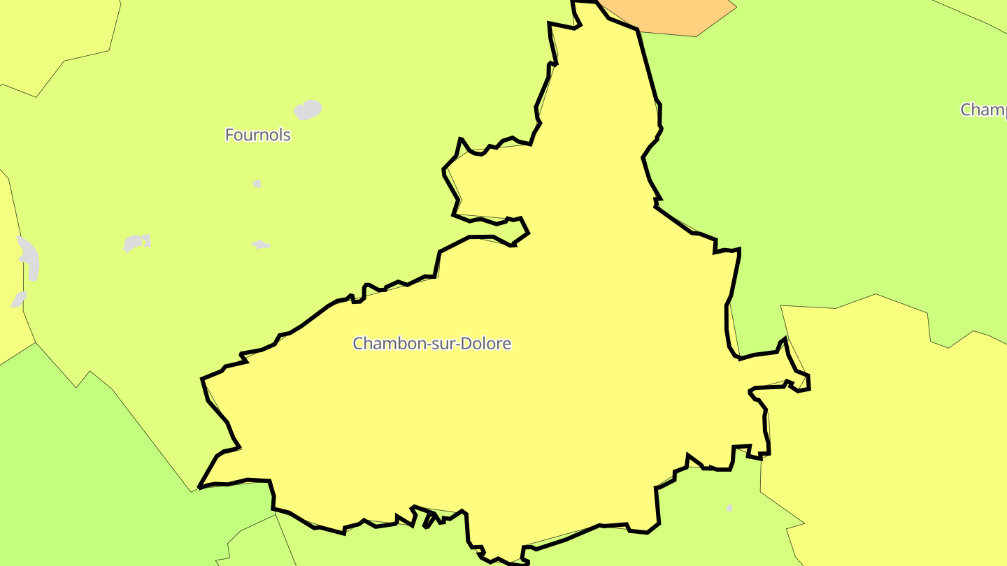 Carte des prix de l'immobilier Chambon-sur-Dolore