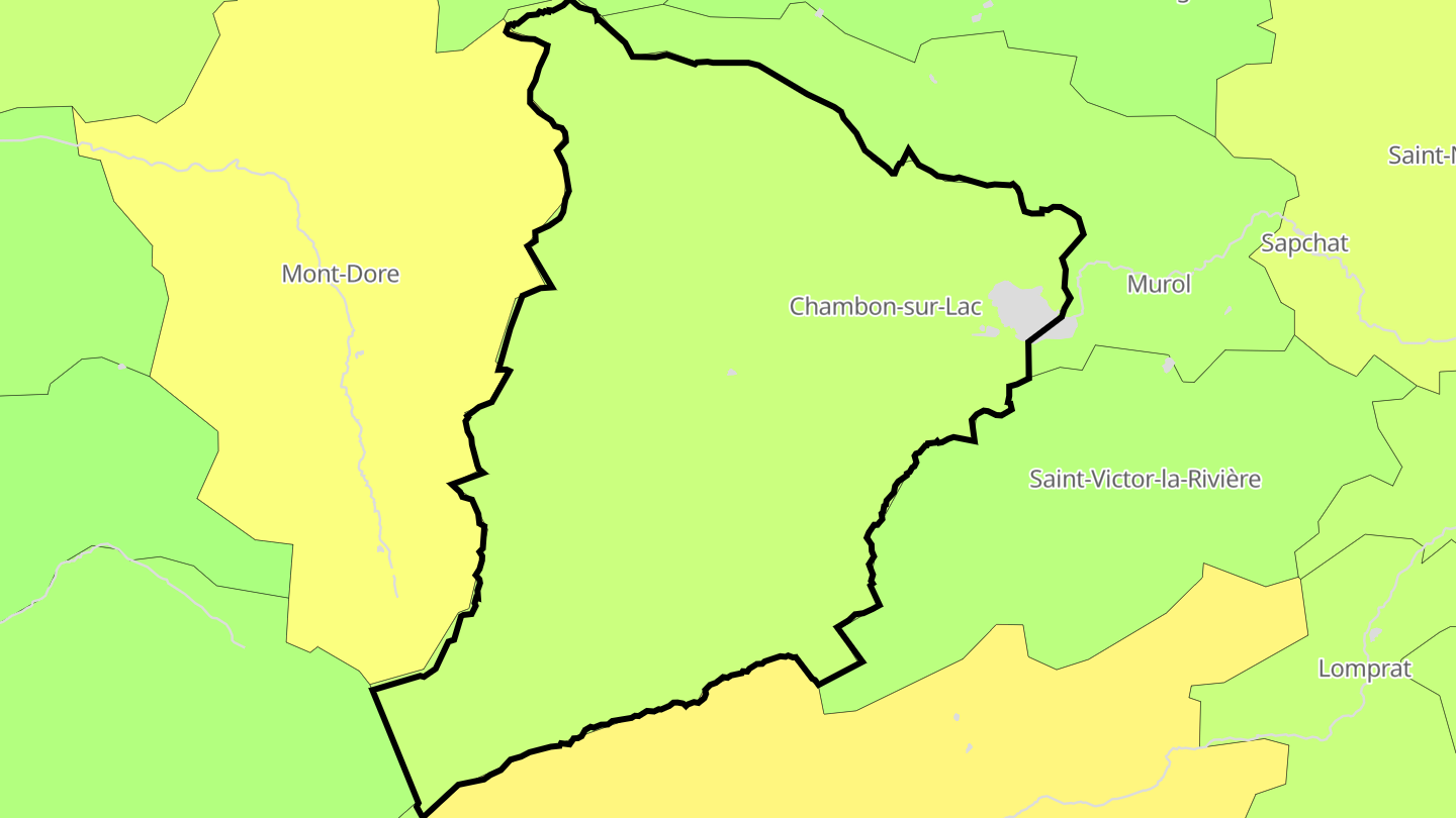 Carte des prix de l'immobilier Chambon-sur-Lac