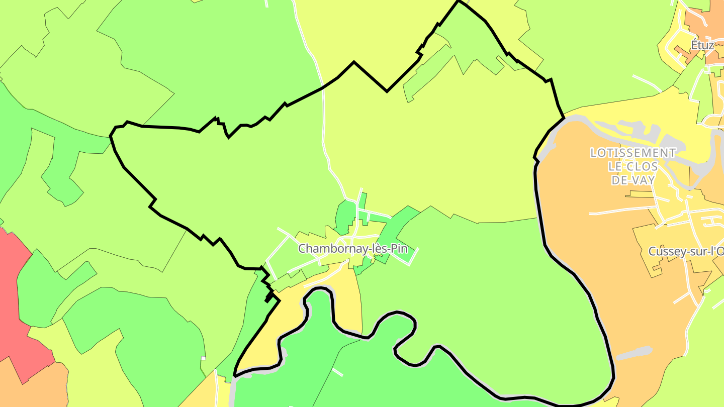 Carte des prix de l'immobilier Chambornay-lès-Pin