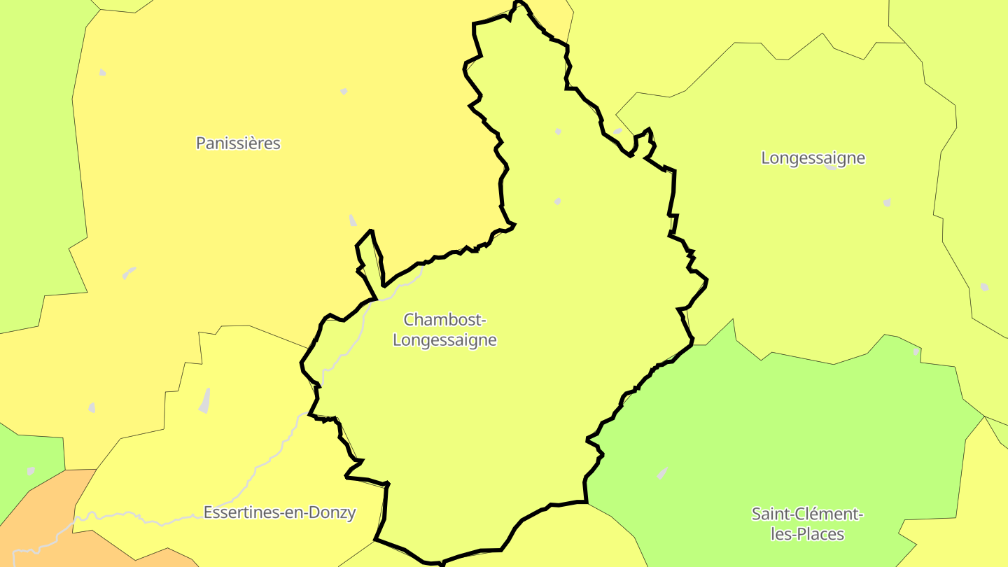 Carte des prix de l'immobilier Chambost-Longessaigne