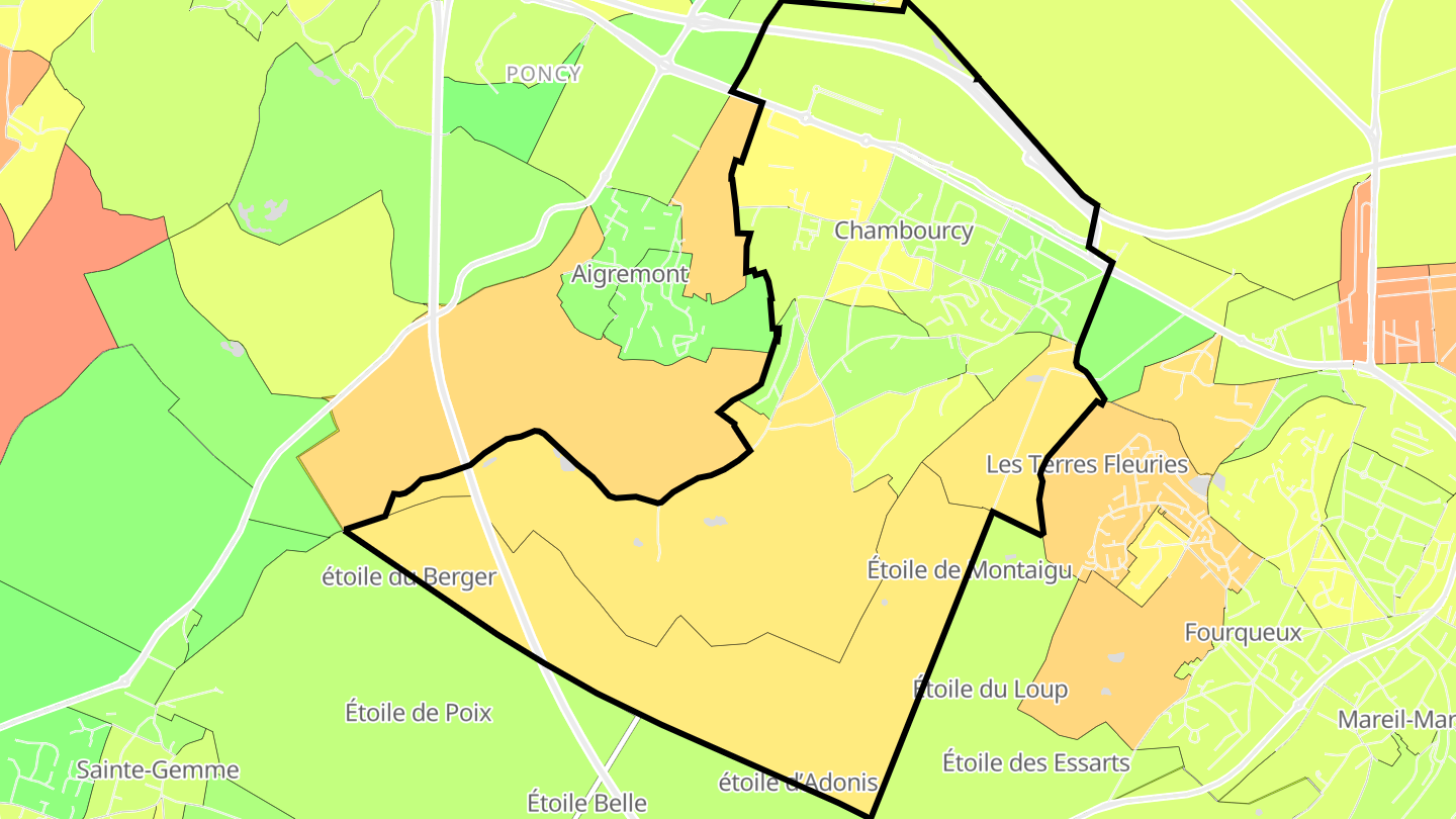 Carte des prix de l'immobilier Chambourcy