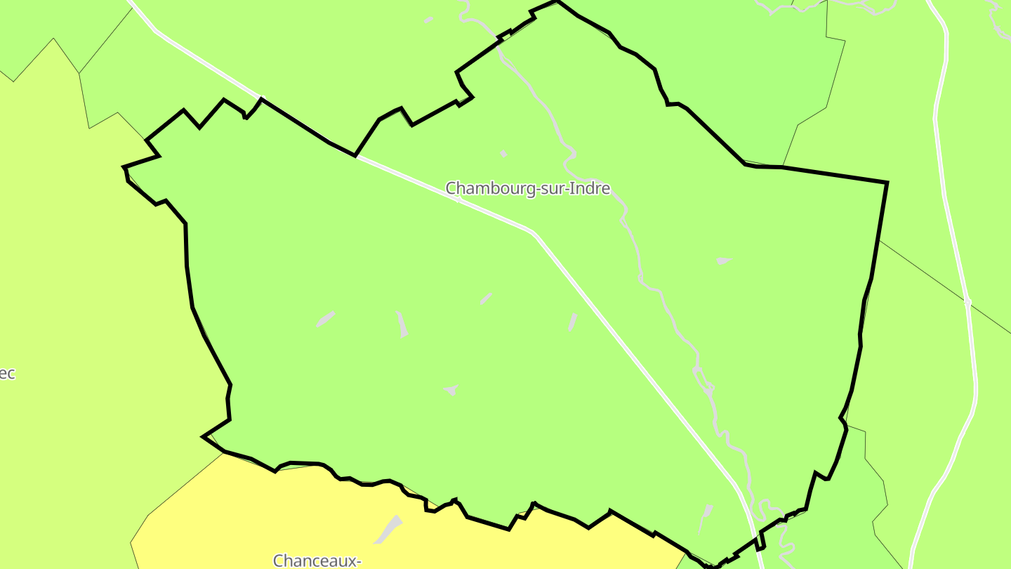 Carte des prix de l'immobilier Chambourg-sur-Indre