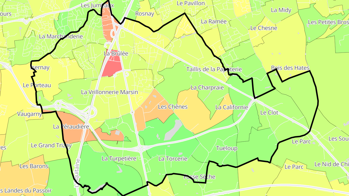 Carte des prix de l'immobilier Chambray-lès-Tours