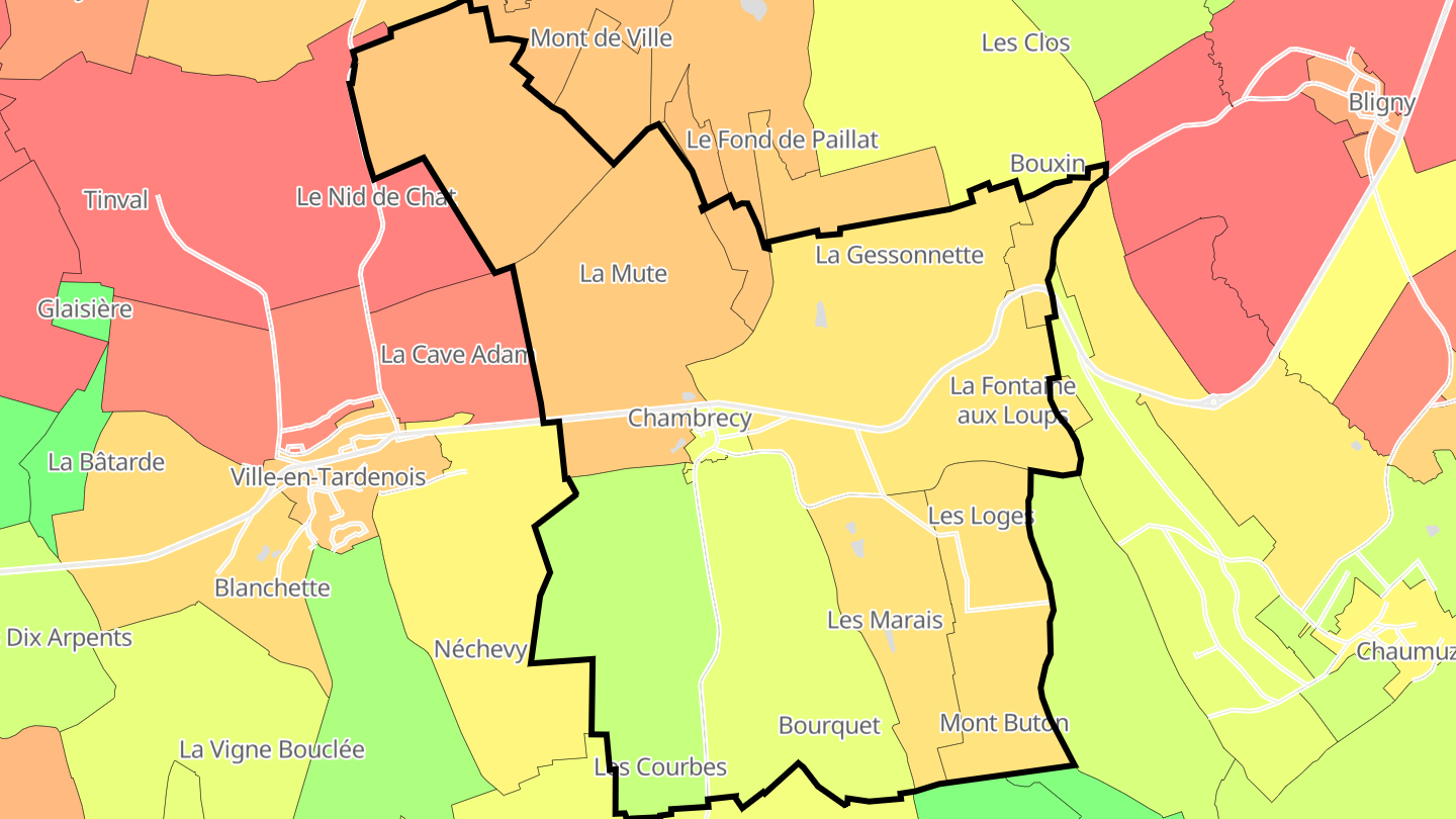 Carte des prix de l'immobilier Chambrecy