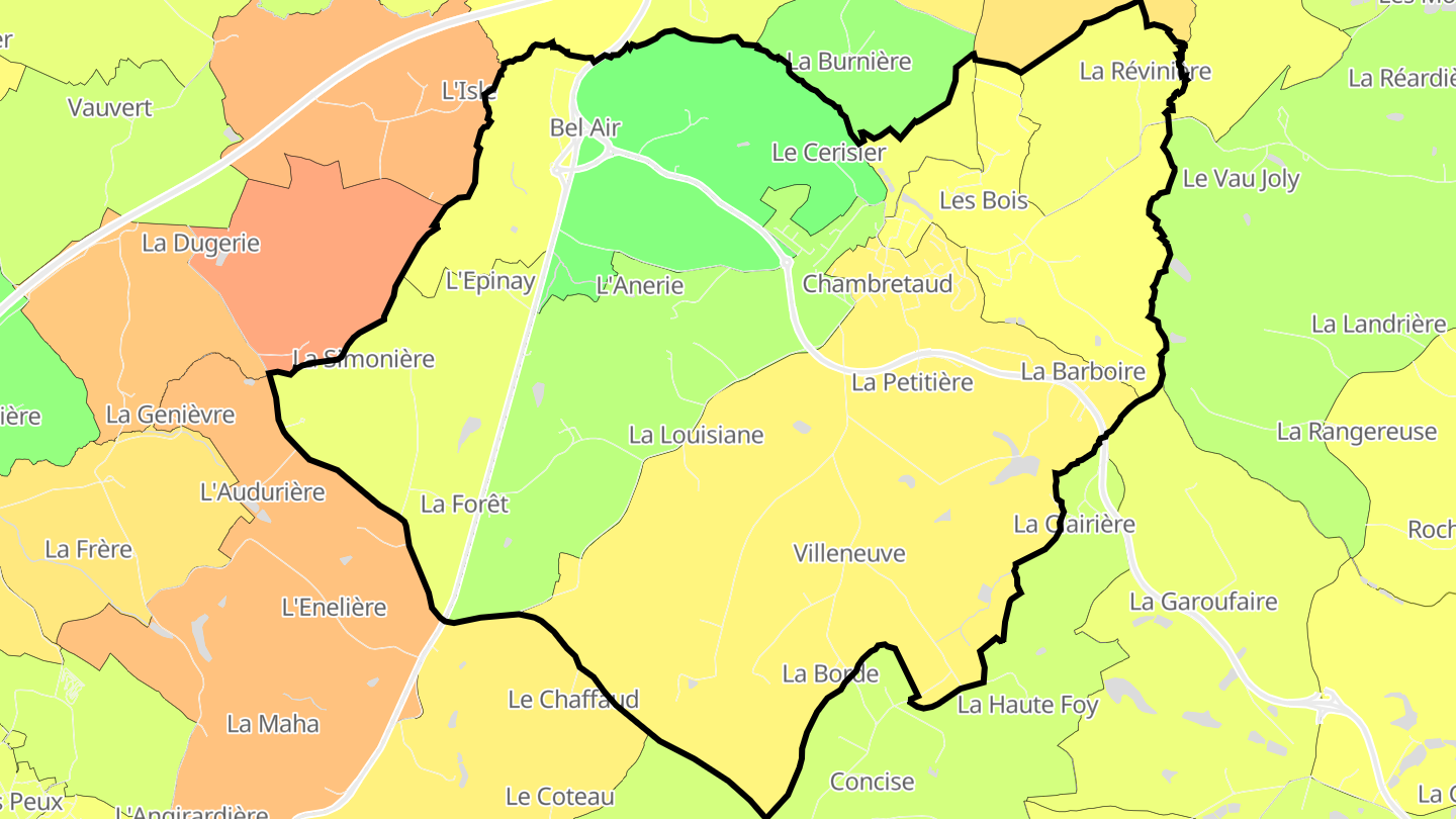 Carte des prix de l'immobilier Chambretaud