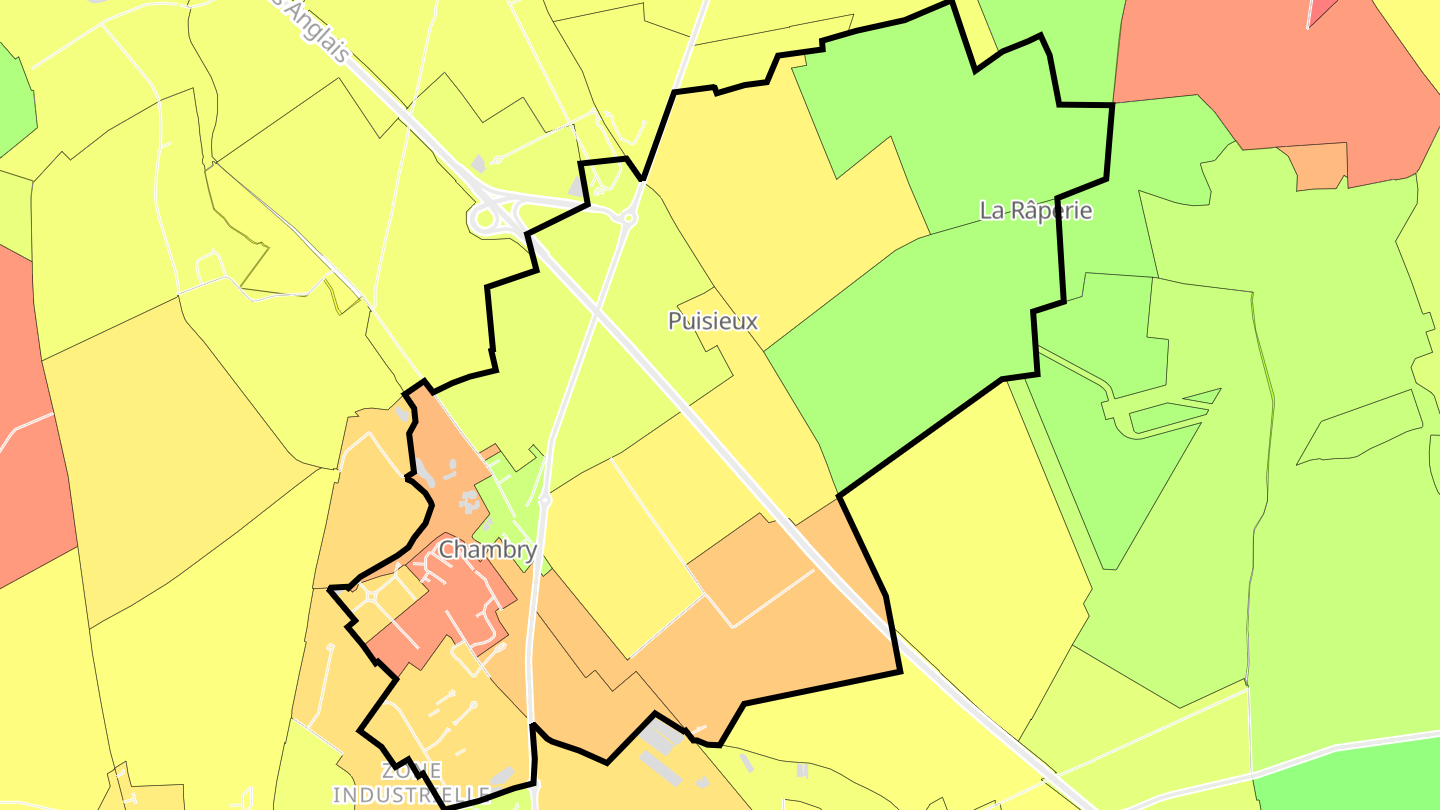 Carte des prix de l'immobilier Chambry