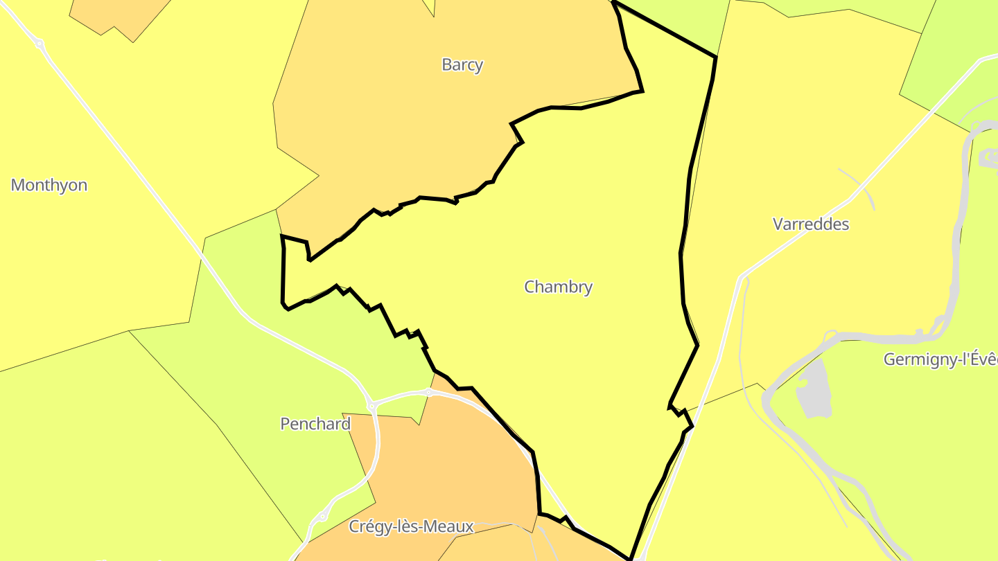 Carte des prix de l'immobilier Chambry