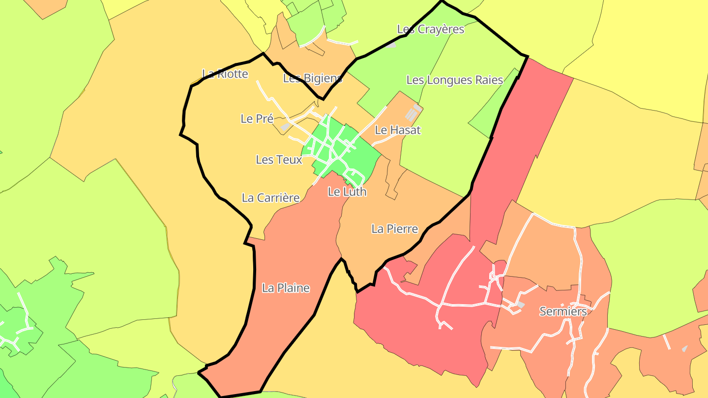 Carte des prix de l'immobilier Chamery