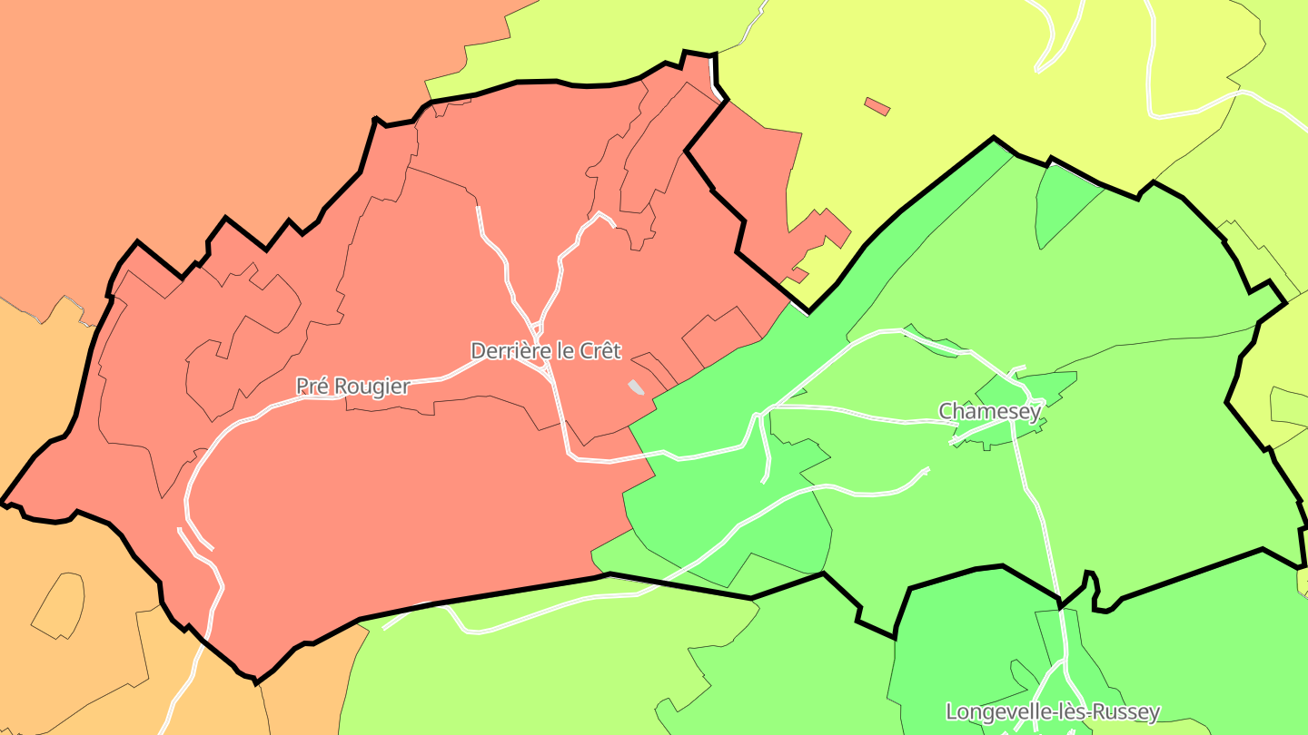 Carte des prix de l'immobilier Chamesey